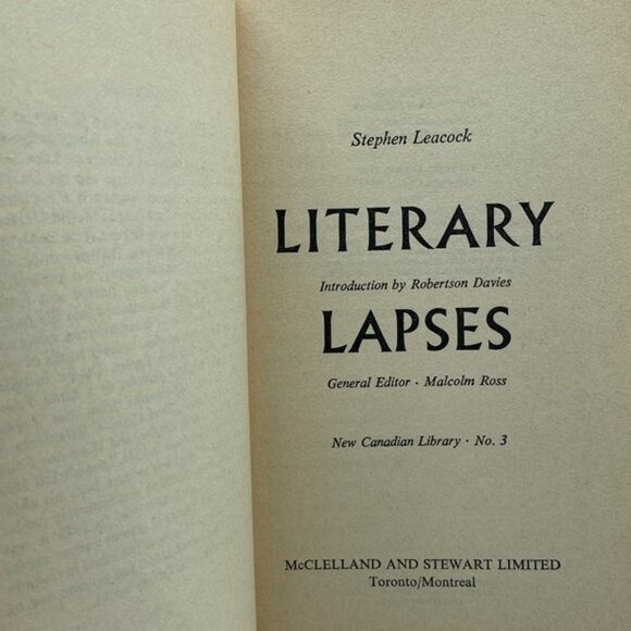 Literary Lapses Stephen B Leacock Softcover Book Vintage 1969 - Picture 6 of 11